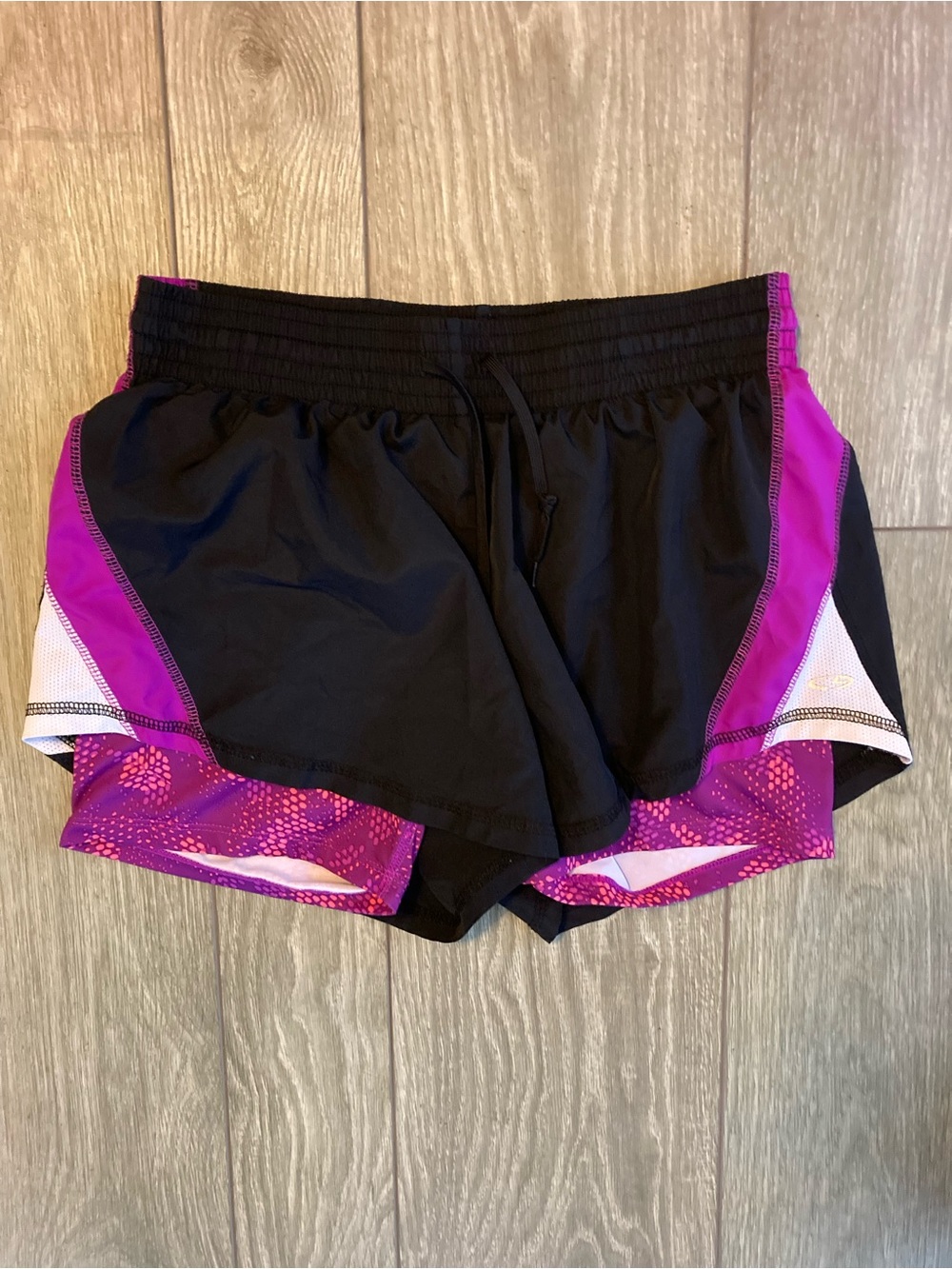Champion Black Running Shorts with Pink Liner